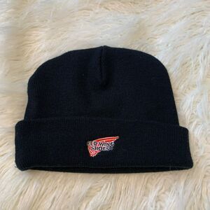 Red Wing Shoes Boots Adult Unisex Black Logo Cuffed Knit Beanie Cap Winter Hat